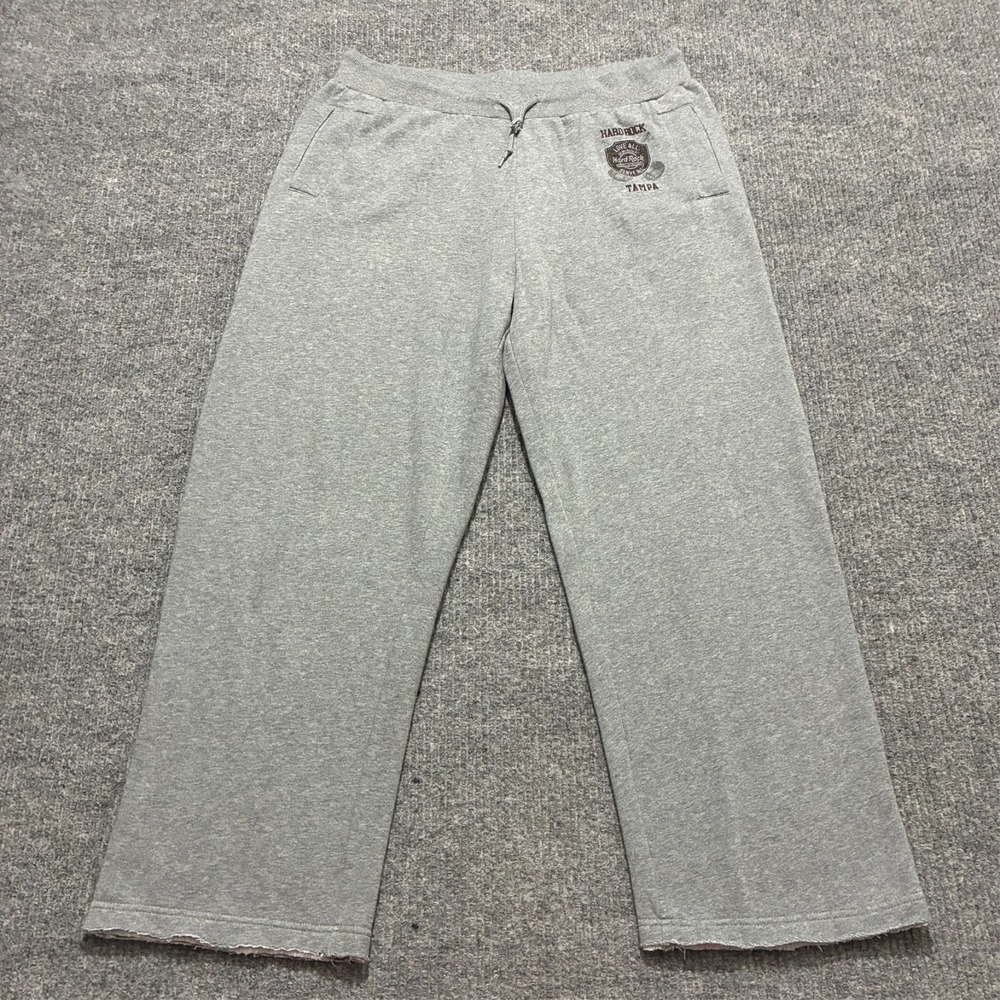 Hard Rock Hotel Tampa Mens Sweatpants Size L Gray Fleece‎ Pull On Drawstring